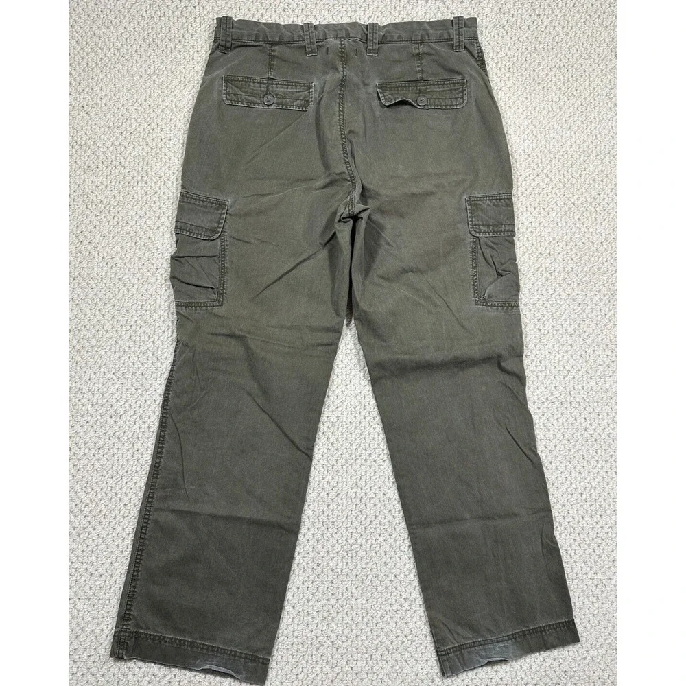 Dockers Pants Mens 38x33 Green Cargo Flat Front Relaxed Fit Field Khakis